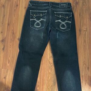 True Republic dark wash distressed jeans 30x32 straight leg